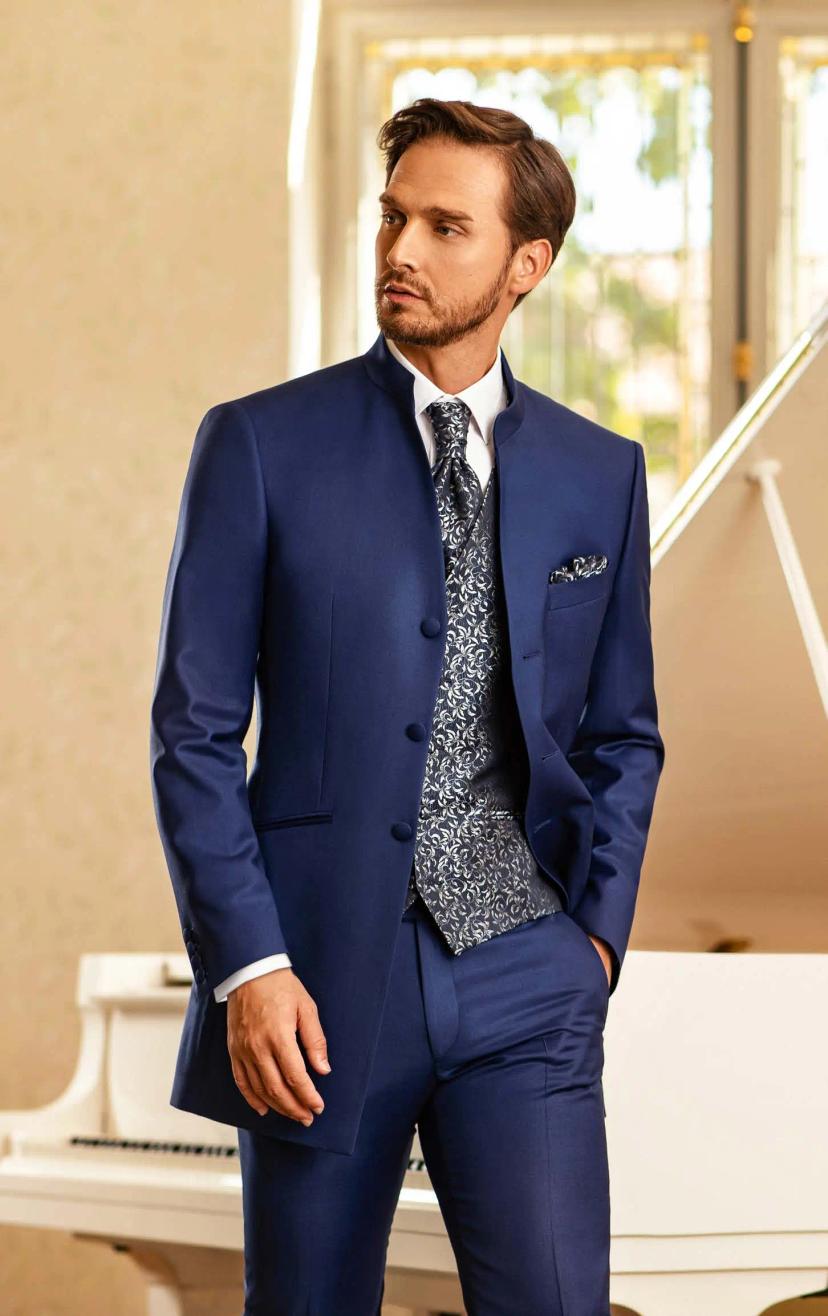 Man in blue ceremony suit